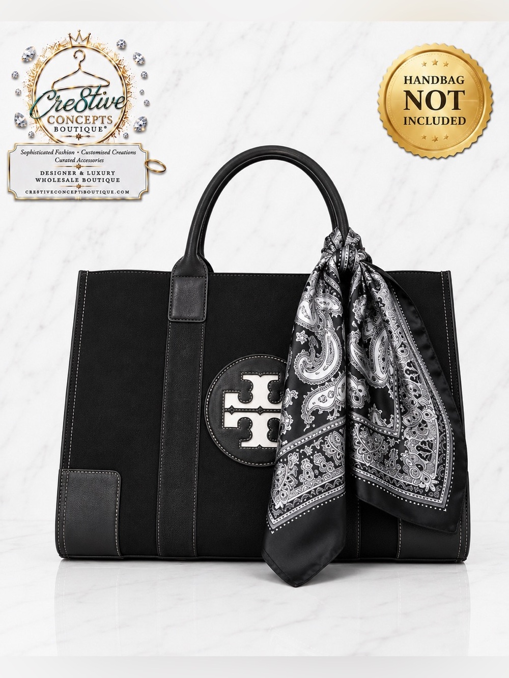 Paisley Luxurious, Satin Handbag/Shawl or Scarf Silky Square Versatile-Black - Picture 6 of 6